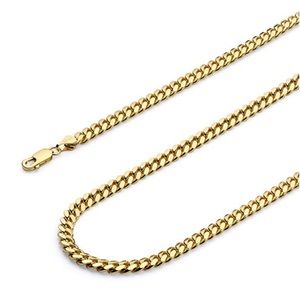Wellingsale 14k Yellow Gold 5mm Miami Cuban Chain